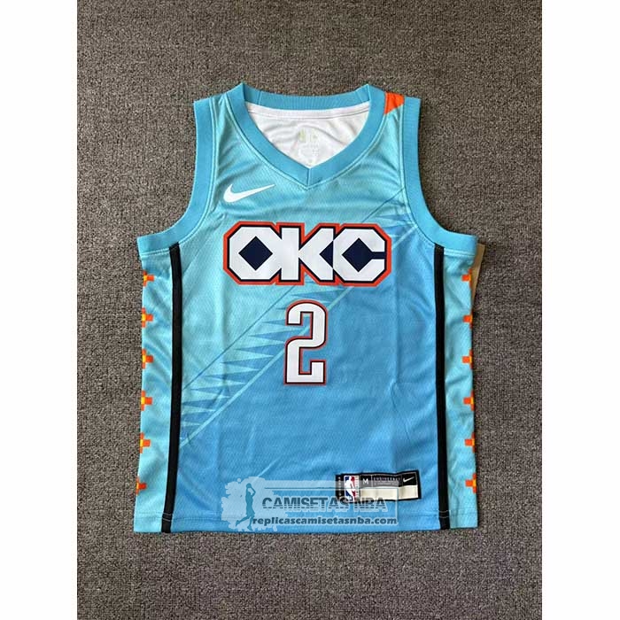 Camiseta Nino Oklahoma City Thunder Shai Gilgeous Alexander NO 2 Ciudad 2018-19 Azul